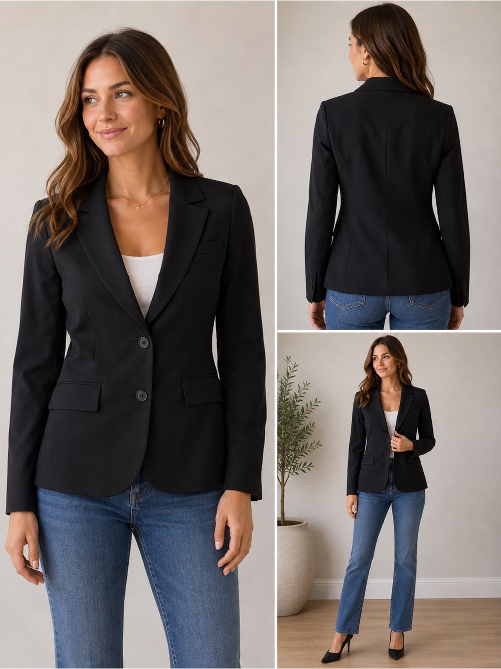 Elie Tahari Womenβs Black Tailored Blazer Size 10